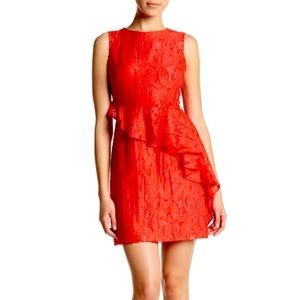 Vince Camuto Organze Ruffle Sheath Dress (NWT)